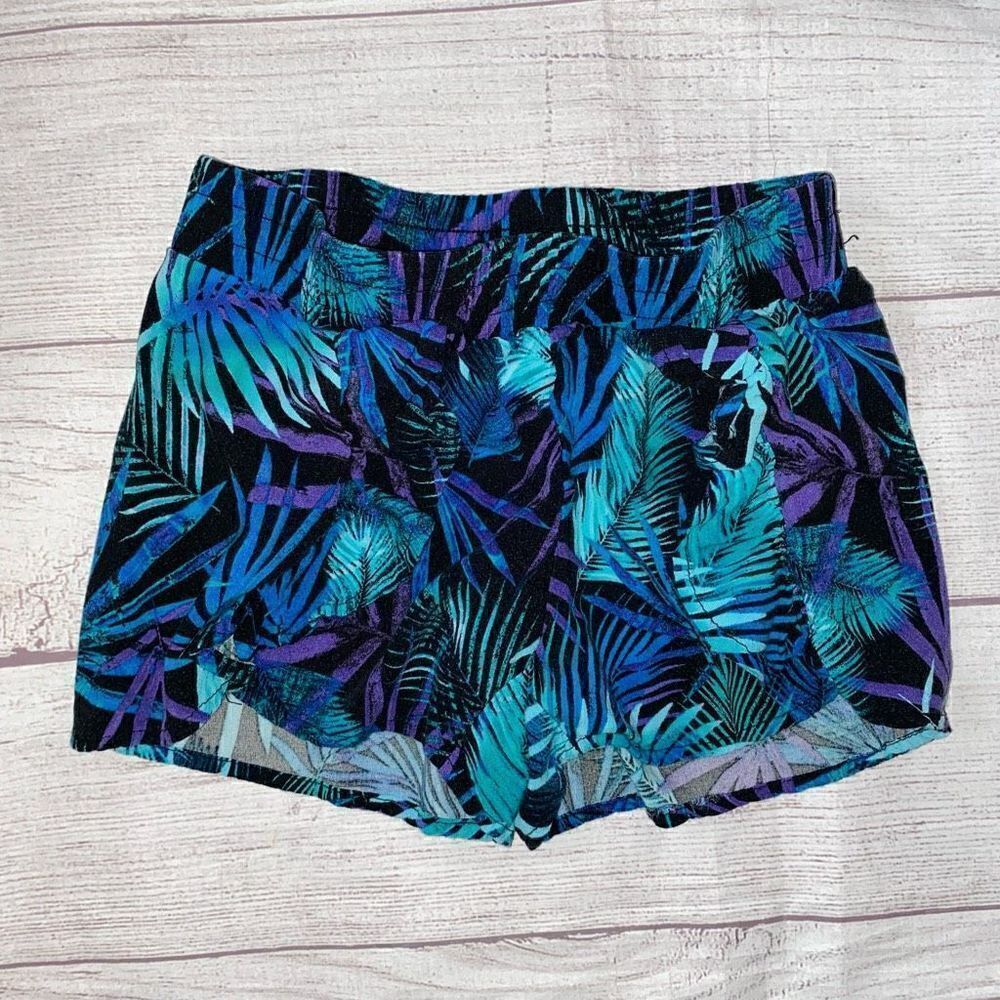 Justice tropical print ruffle front pull on shorts girls sz 7